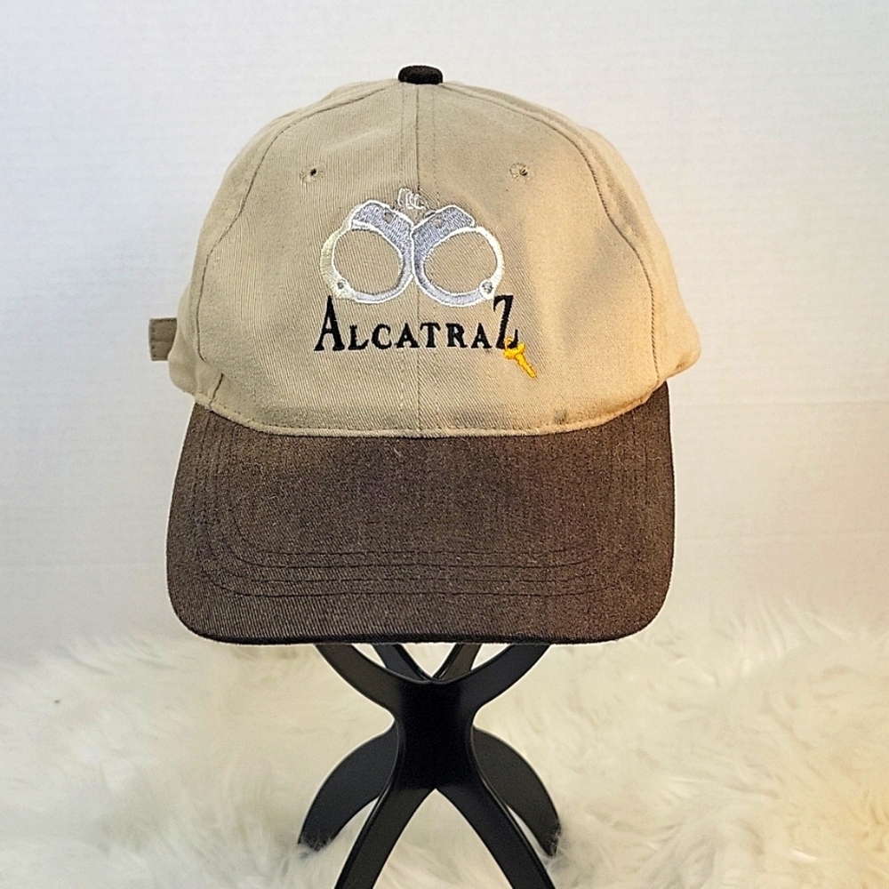 ALCATRAZ Brown and Tan Adjustable Men's Hat OS
